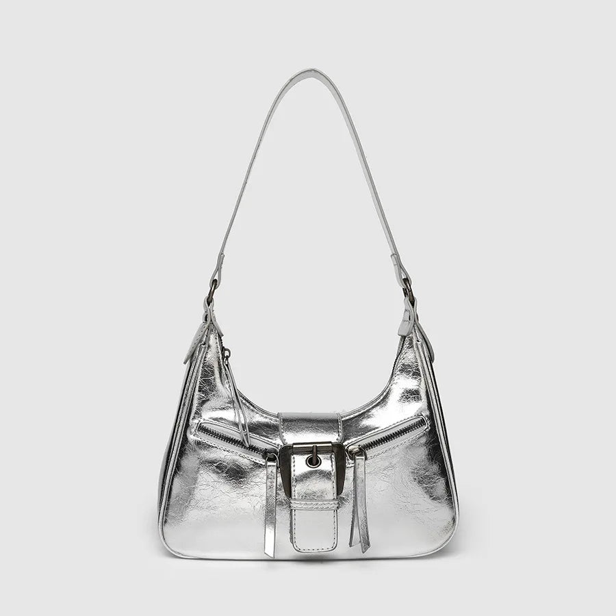 Retro Belt Design PU Leather Shoulder Bags for Women 2025 Y2K Small Vintage Female Underarm Crossbody Bag Fashion Handbags
