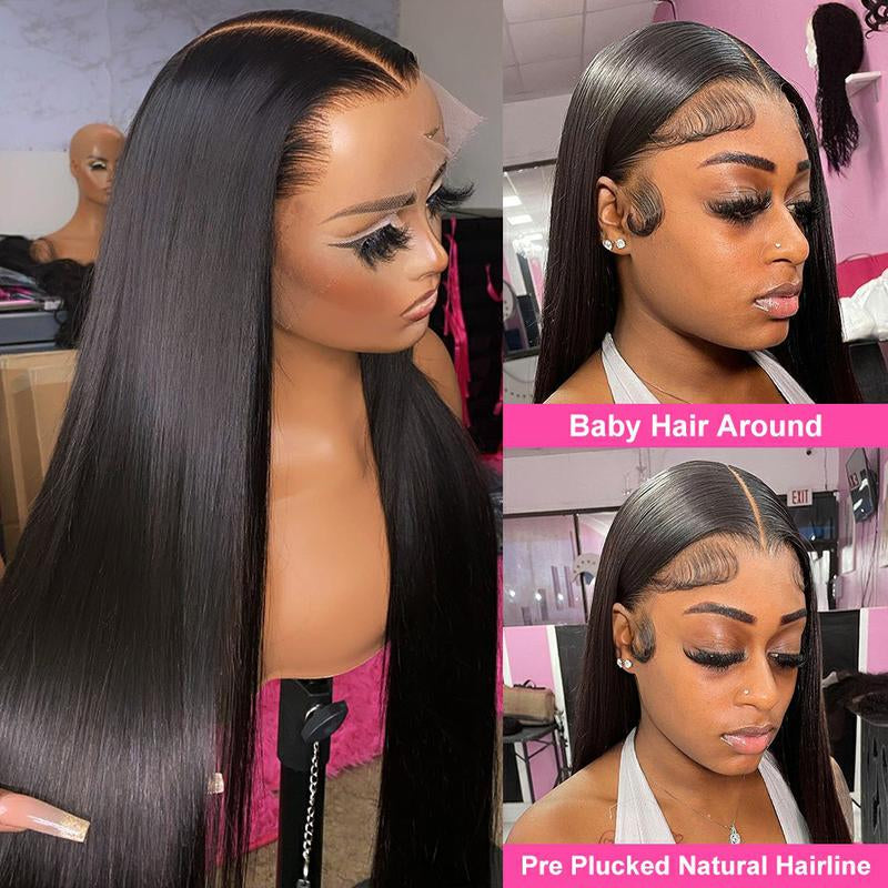 Bling Hair 180 Density 13X4 13X6 360 4X4 Hd Transparent Smooth Straight Lace Front Human Hair Wigs Brazilian Frontal Wigs for Black Women