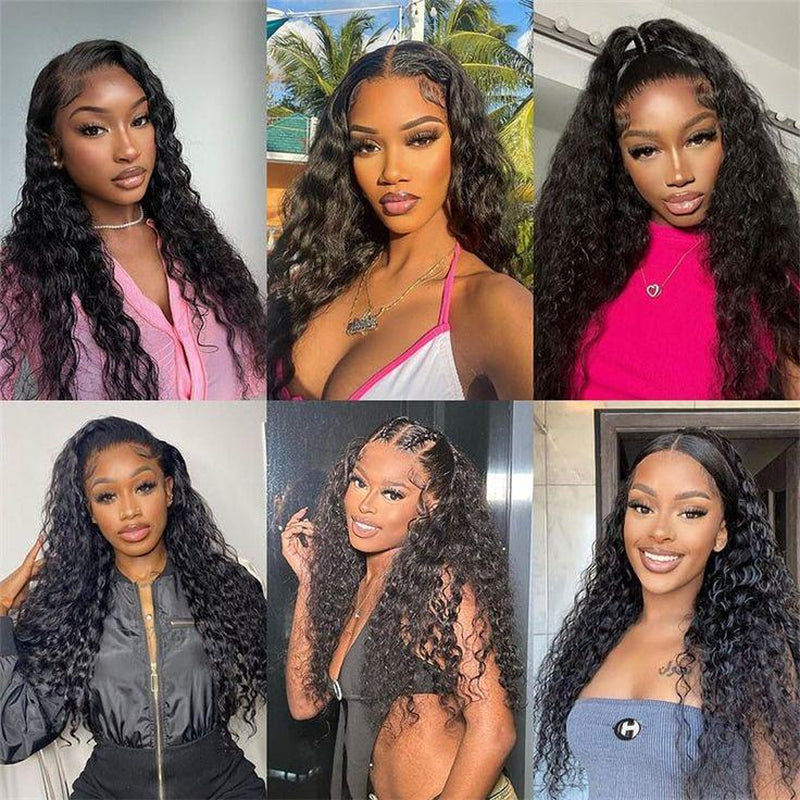 [30 Inch for Only $119] Tuneful Water Wave 13X6 HD Transparent Lace Front Wigs Human Hair 180 Density Wavy Human Hair Wigs for Women Curly Wave Hair Pre Plucked with Baby Hair