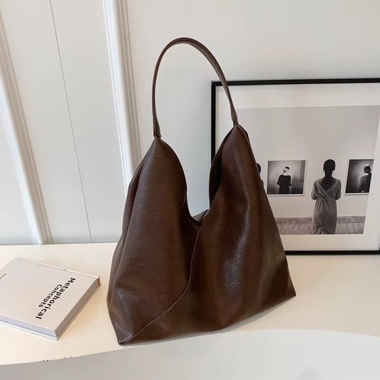 LEFTSIDE Fashion Design Leather Shoulder Bag for Women 2023 Tend Female Simple Big Underarm Hobo Bag Handbags and Purses