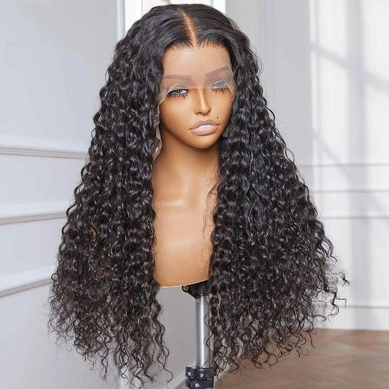 [30 Inch for Only $119] Tuneful Water Wave 13X6 HD Transparent Lace Front Wigs Human Hair 180 Density Wavy Human Hair Wigs for Women Curly Wave Hair Pre Plucked with Baby Hair