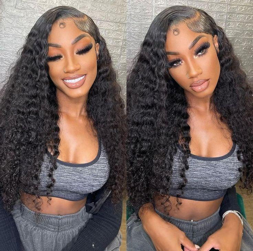 [30 Inch for Only $119] Tuneful Water Wave 13X6 HD Transparent Lace Front Wigs Human Hair 180 Density Wavy Human Hair Wigs for Women Curly Wave Hair Pre Plucked with Baby Hair