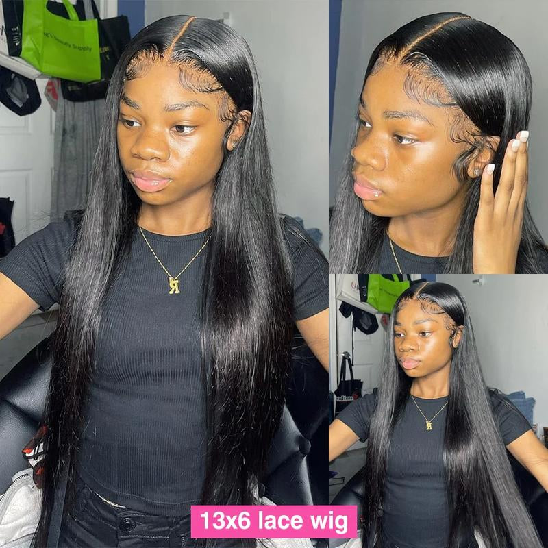 Bling Hair 180 Density 13X4 13X6 360 4X4 Hd Transparent Smooth Straight Lace Front Human Hair Wigs Brazilian Frontal Wigs for Black Women