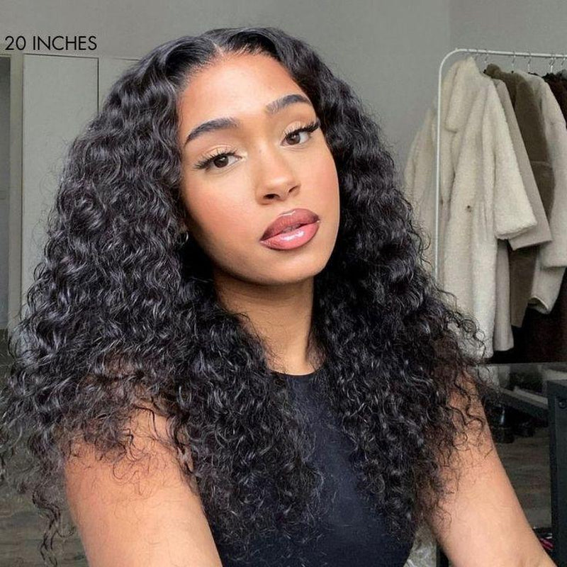 [30 Inch for Only $119] Tuneful Water Wave 13X6 HD Transparent Lace Front Wigs Human Hair 180 Density Wavy Human Hair Wigs for Women Curly Wave Hair Pre Plucked with Baby Hair