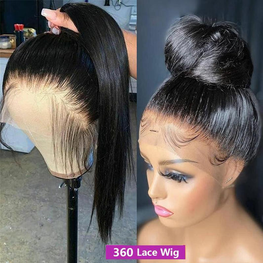 Bling Hair 180 Density 13X4 13X6 360 4X4 Hd Transparent Smooth Straight Lace Front Human Hair Wigs Brazilian Frontal Wigs for Black Women